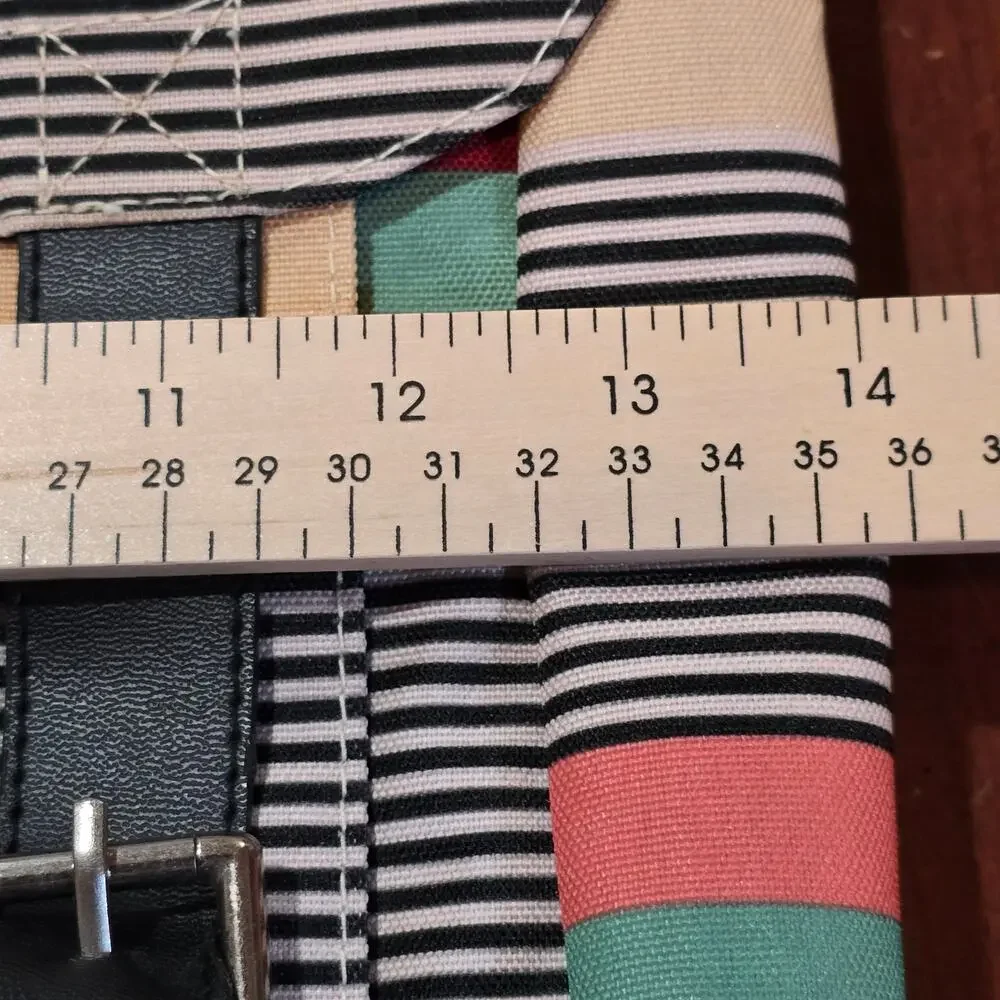 Roxy Retro Multicolor Striped Canvas Backpack ┃Boho Coastal Surfercore Flap Top